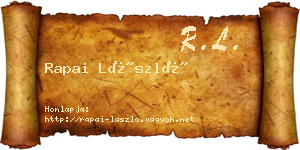 Rapai László névjegykártya