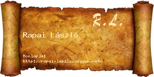 Rapai László névjegykártya